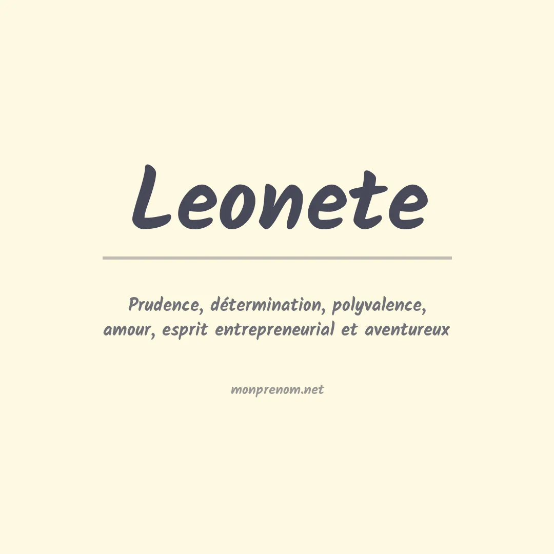 Signification du Prénom Leonete Signification du Prénom Leonete