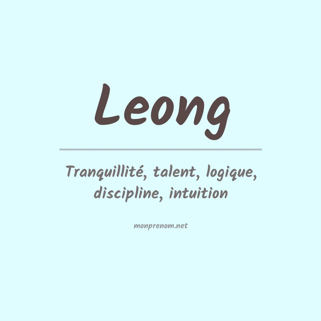 Signification du Prénom Leong