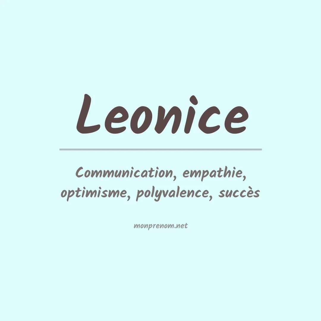 Signification du Prénom Leonice Signification du Prénom Leonice