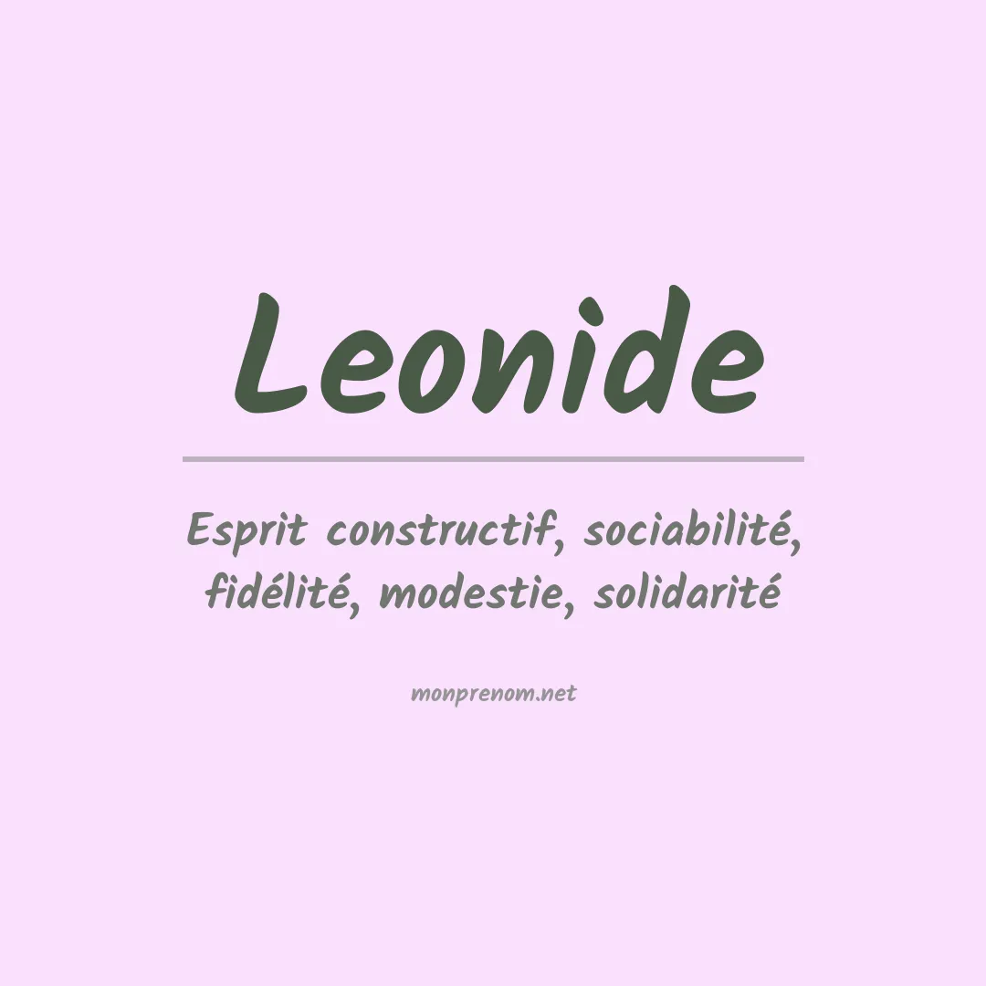 Signification du Prénom Leonide