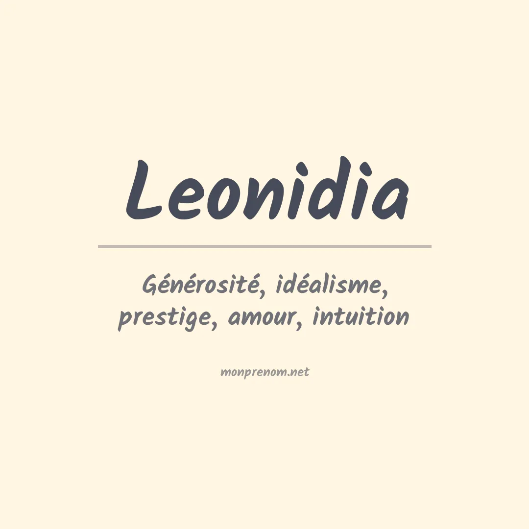 Signification du Prénom Leonidia