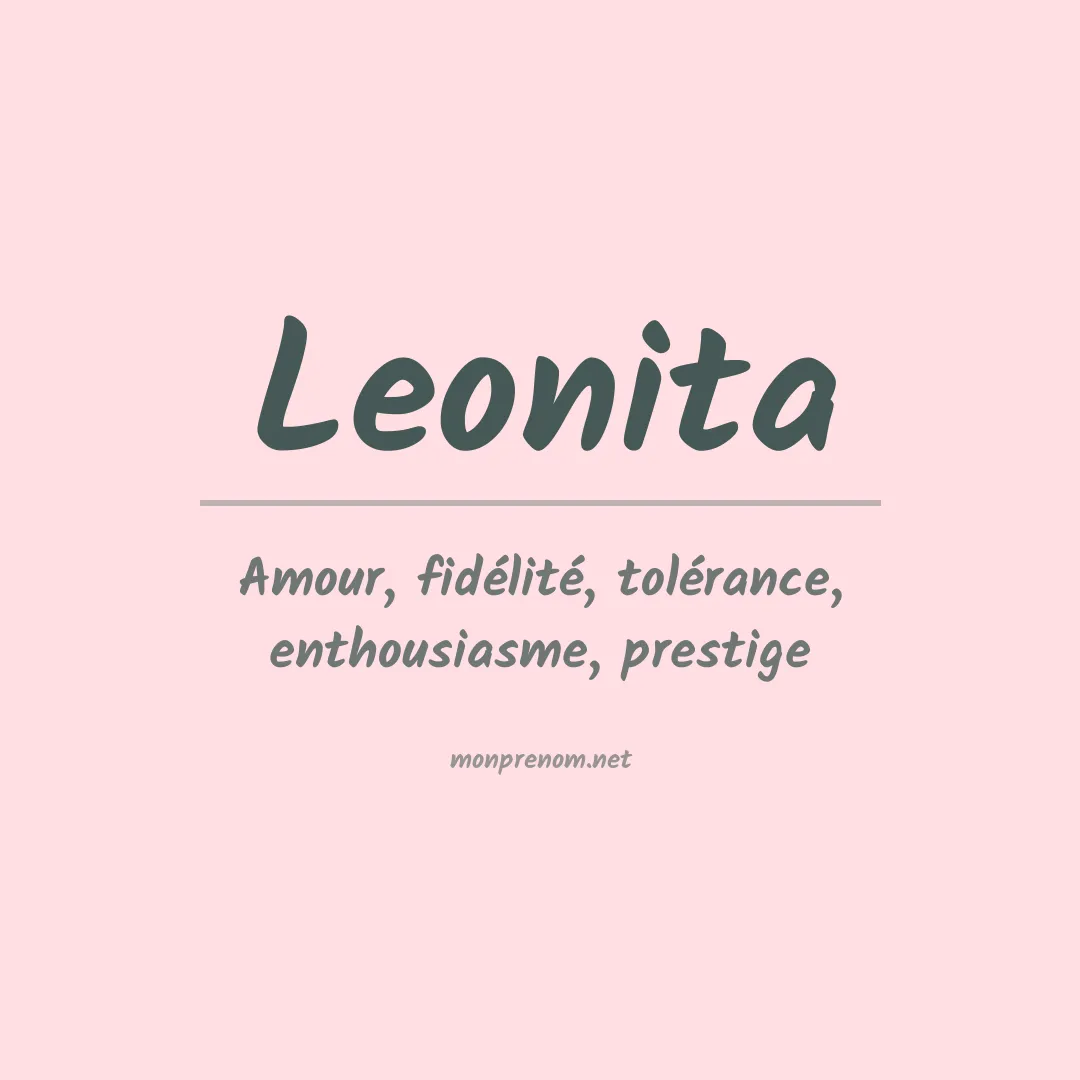 Signification du Prénom Leonita Signification du Prénom Leonita