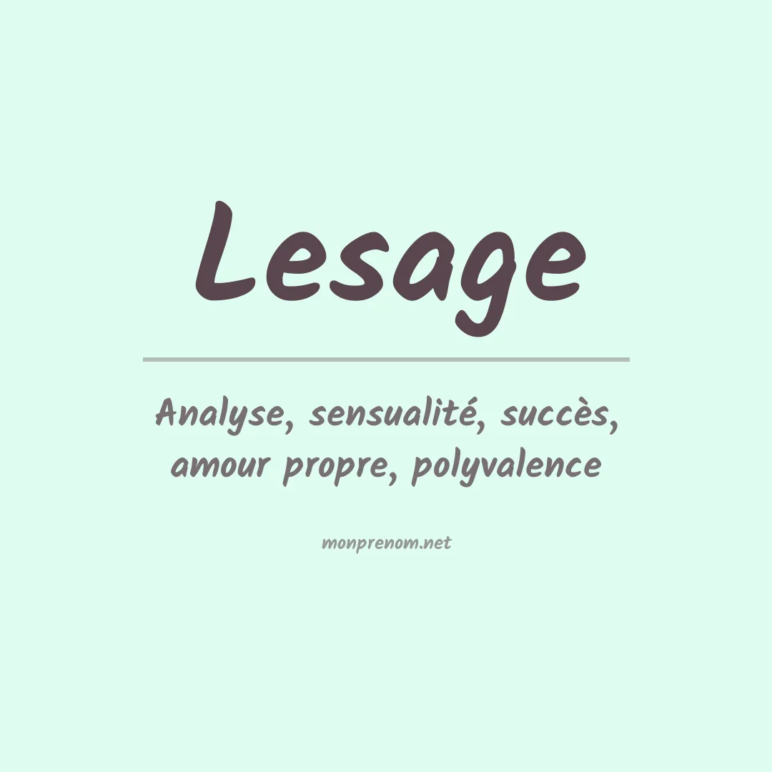 Signification du Prénom Lesage