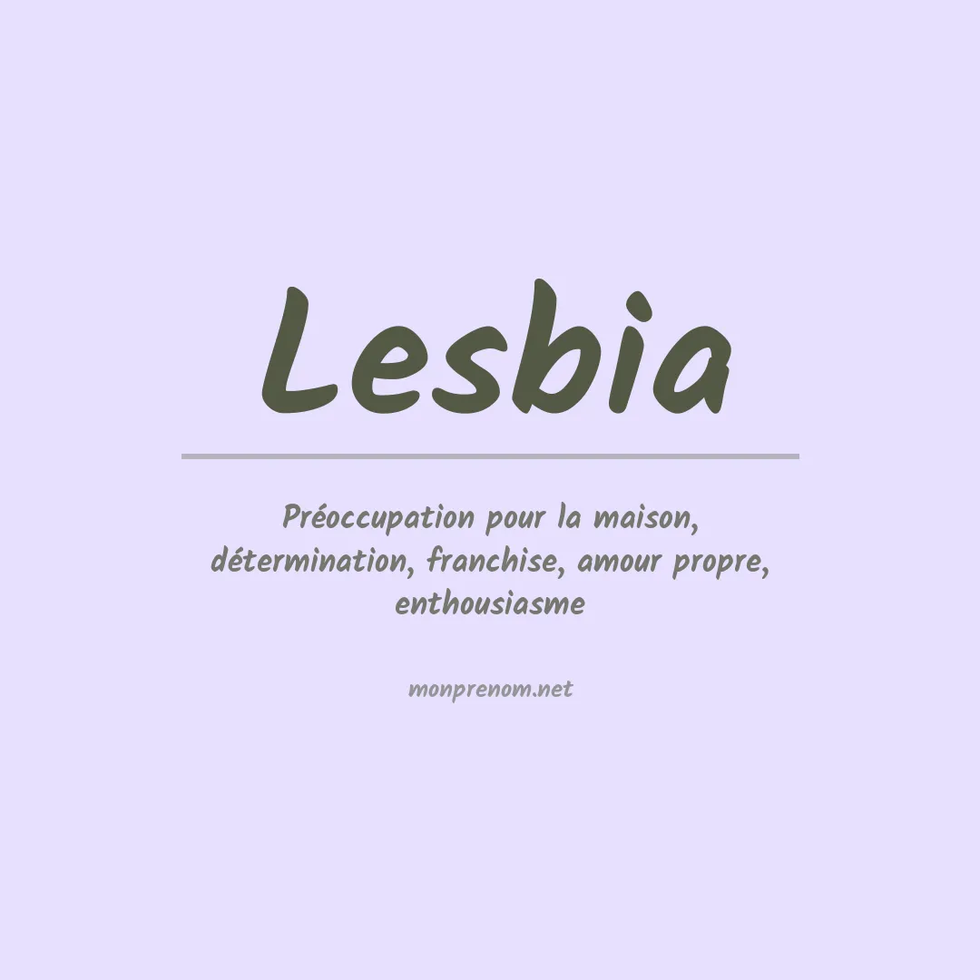 Signification du Prénom Lesbia Signification du Prénom Lesbia