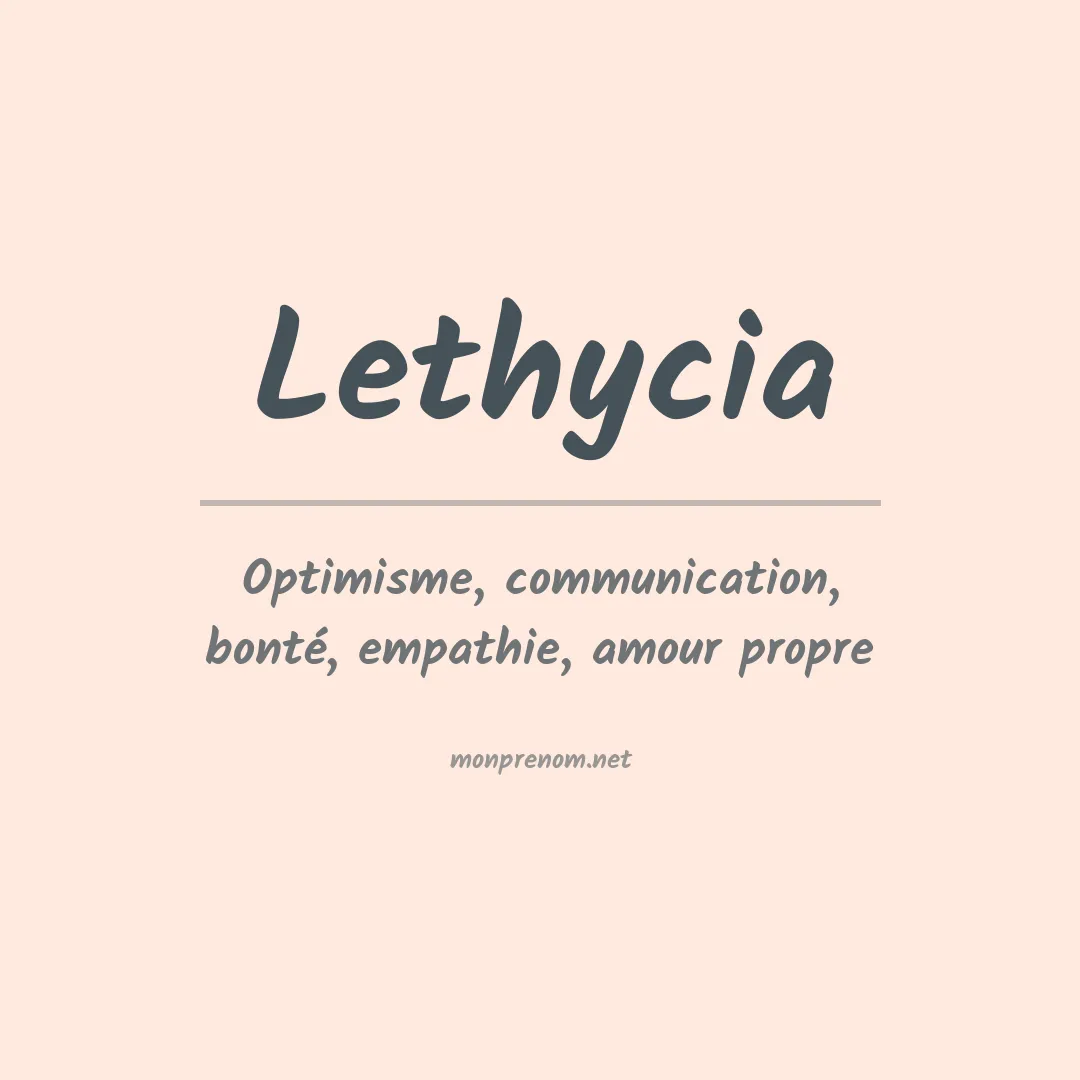 Signification du Prénom Lethycia