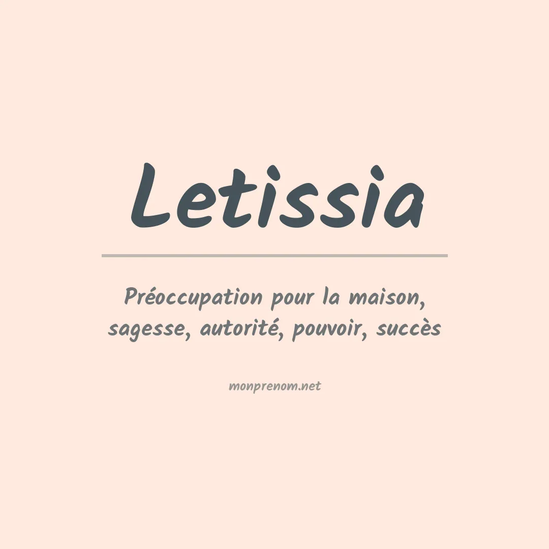 Signification du Prénom Letissia Signification du Prénom Letissia