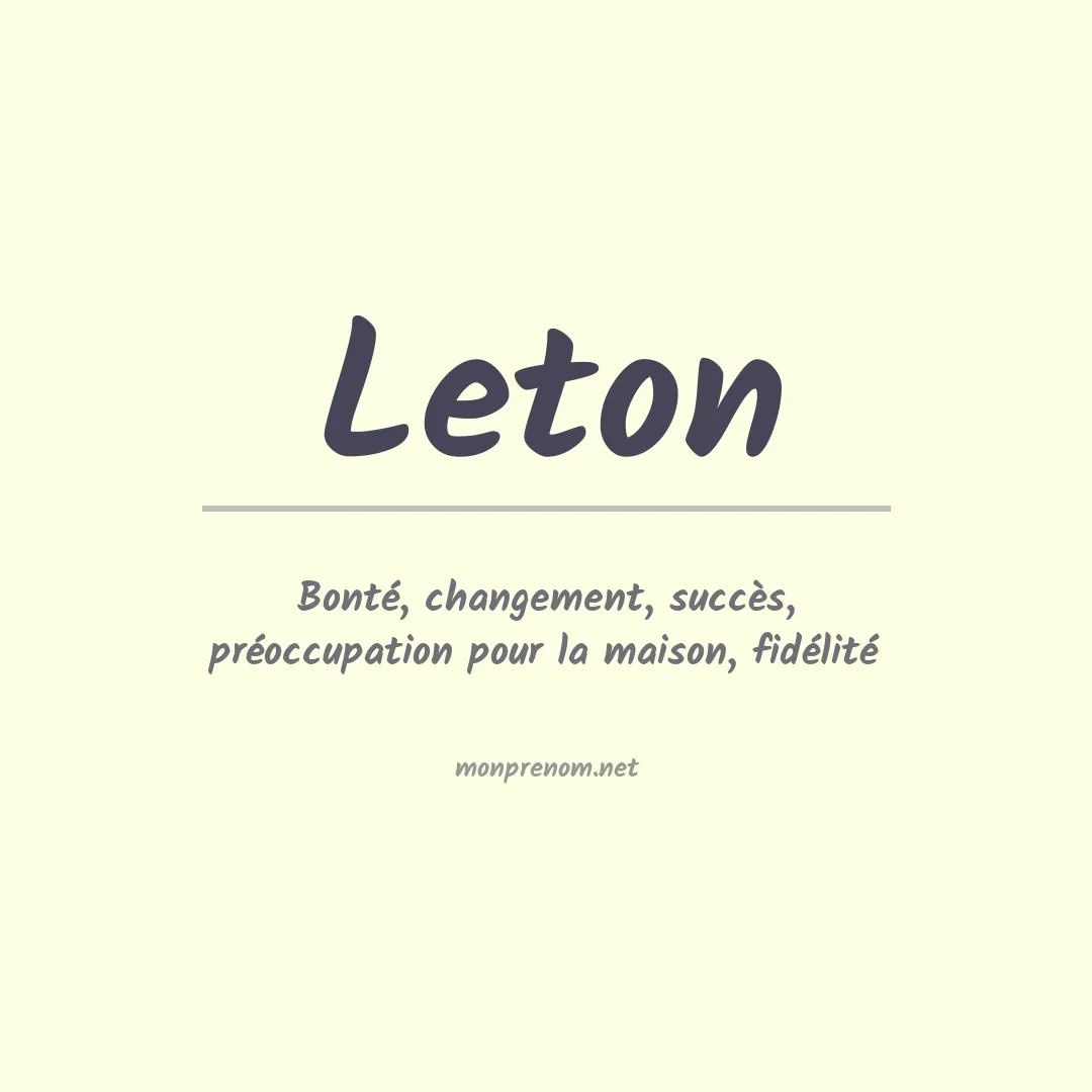 Signification du Prénom Leton Signification du Prénom Leton