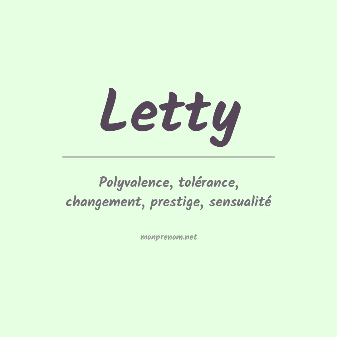 Signification du Prénom Letty