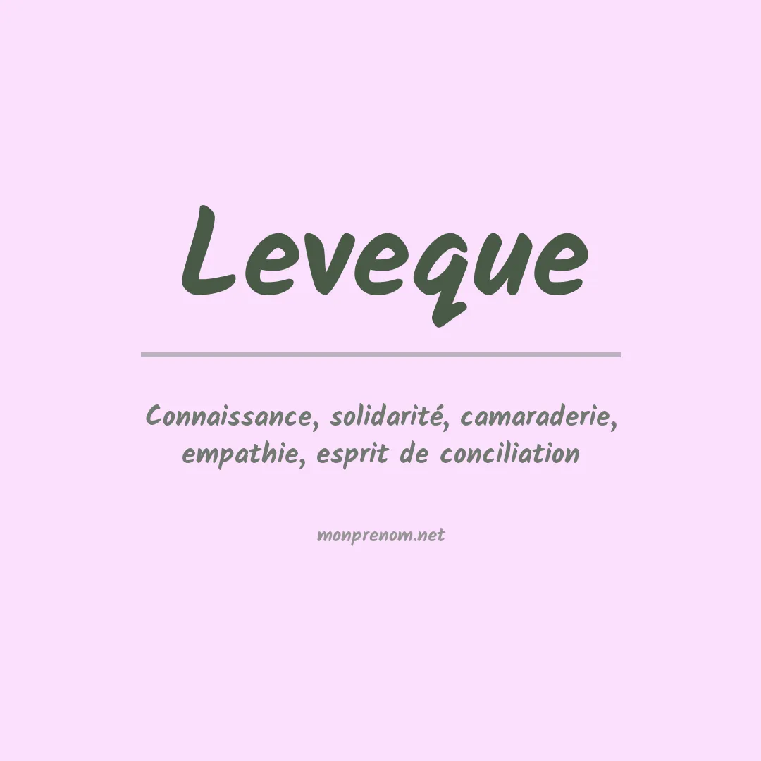 Signification du Prénom Leveque