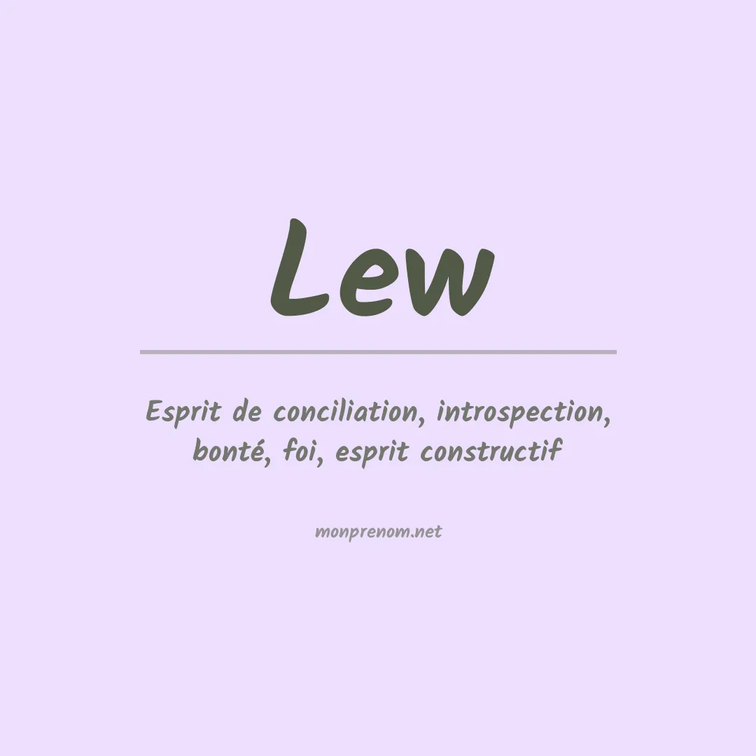 Signification du Prénom Lew