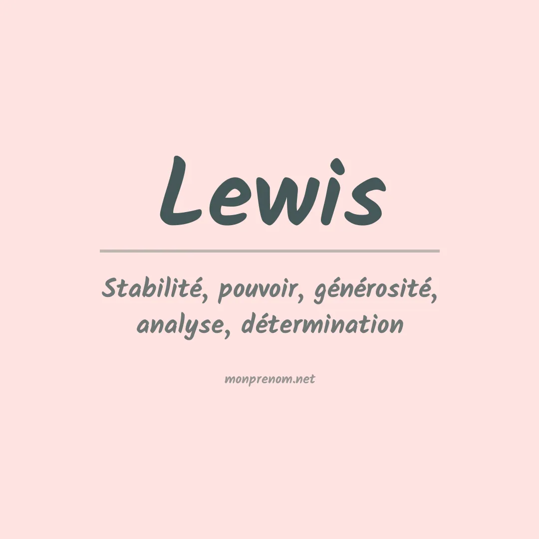Signification du Prénom Lewis
