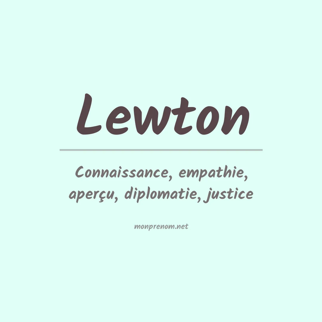 Signification du Prénom Lewton