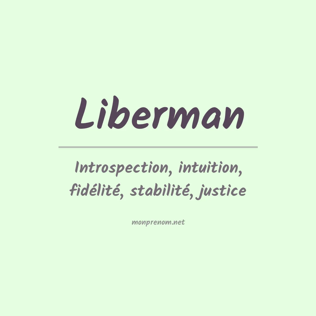 Signification du Prénom Liberman
