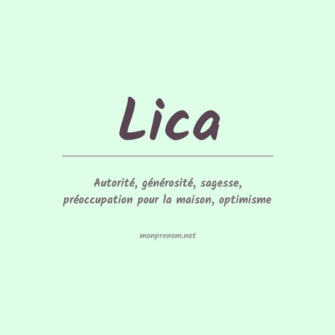 Signification du Prénom Lica