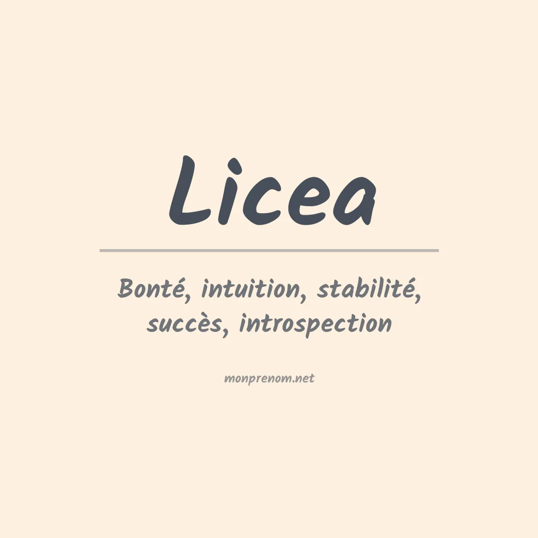 Signification du Prénom Licea