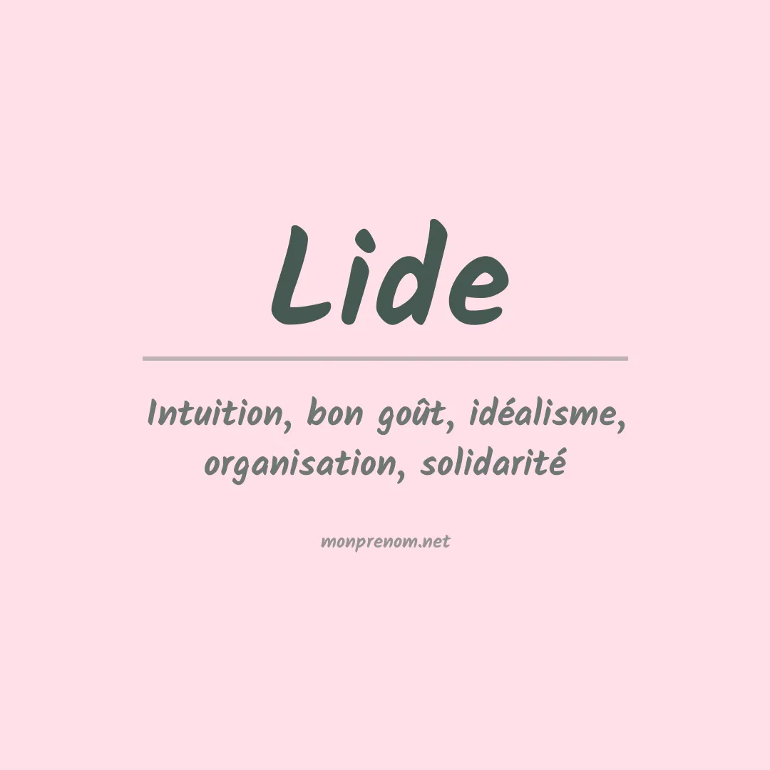 Signification du Prénom Lide