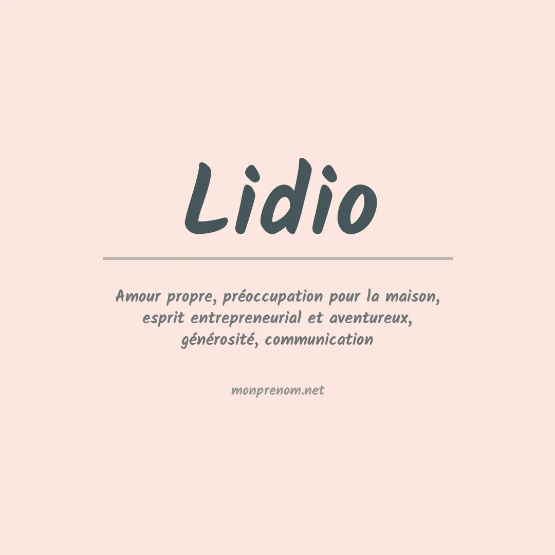 Signification du Prénom Lidio