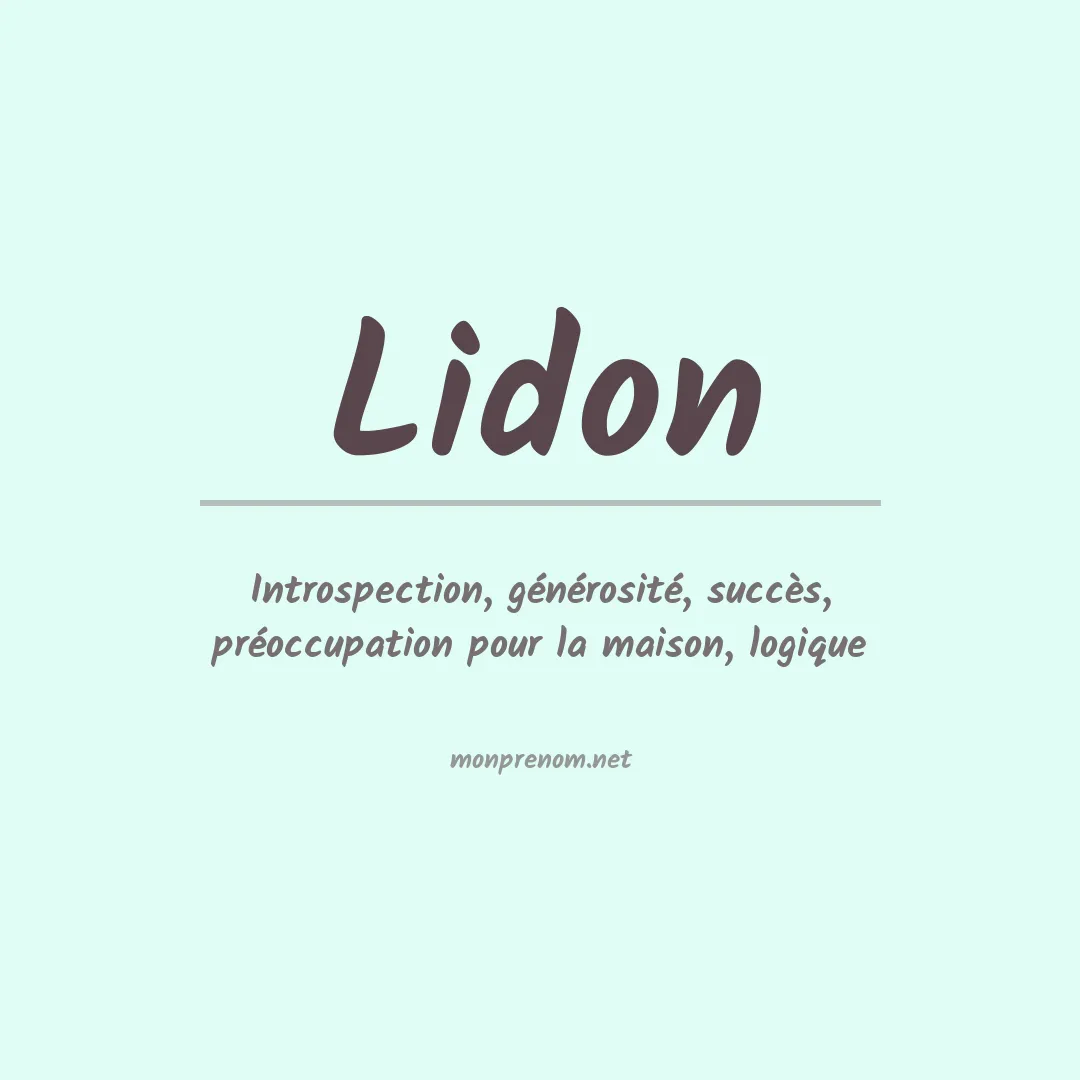 Signification du Prénom Lidon Signification du Prénom Lidon