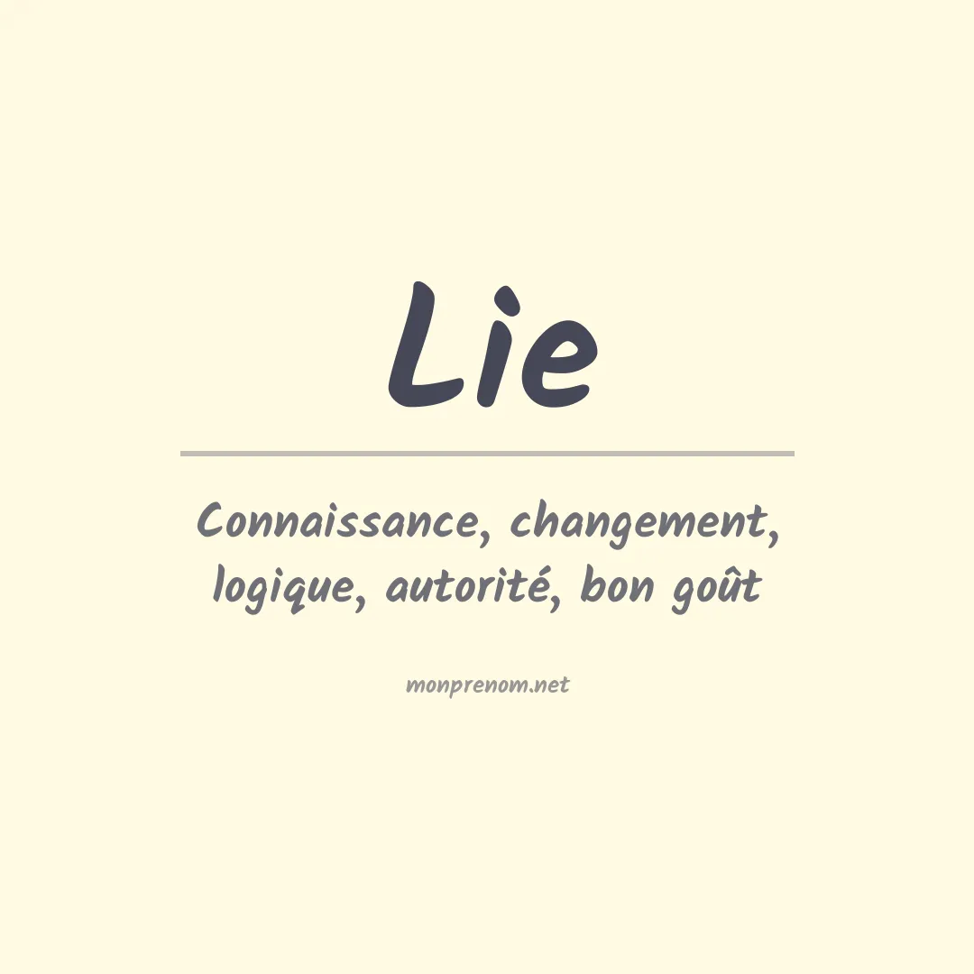 Signification du Prénom Lie