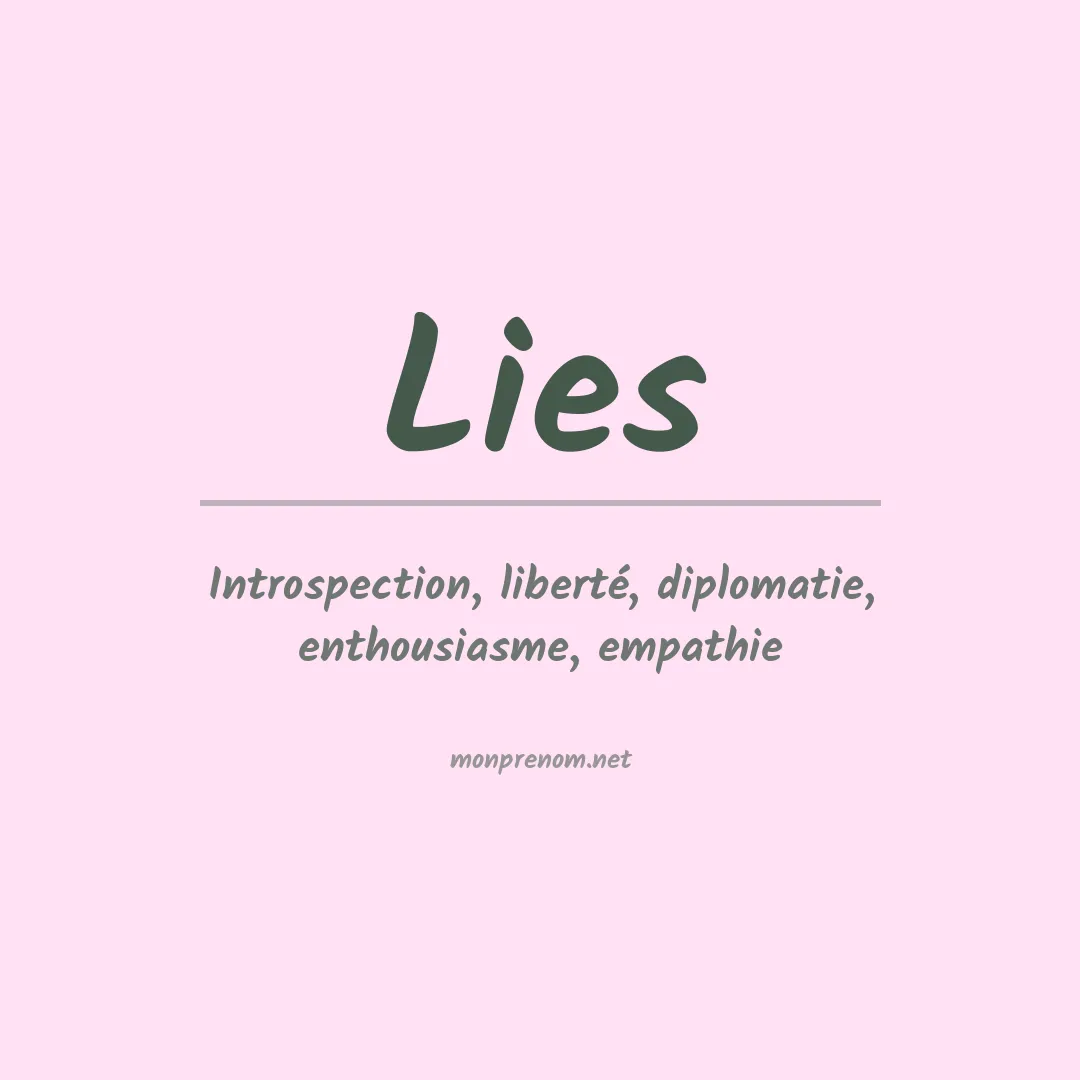 Signification du Prénom Lies