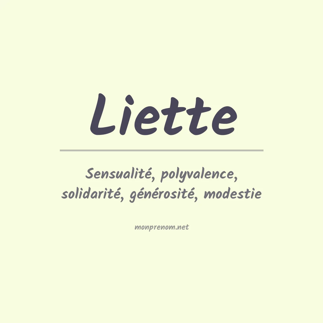 Signification du Prénom Liette Signification du Prénom Liette