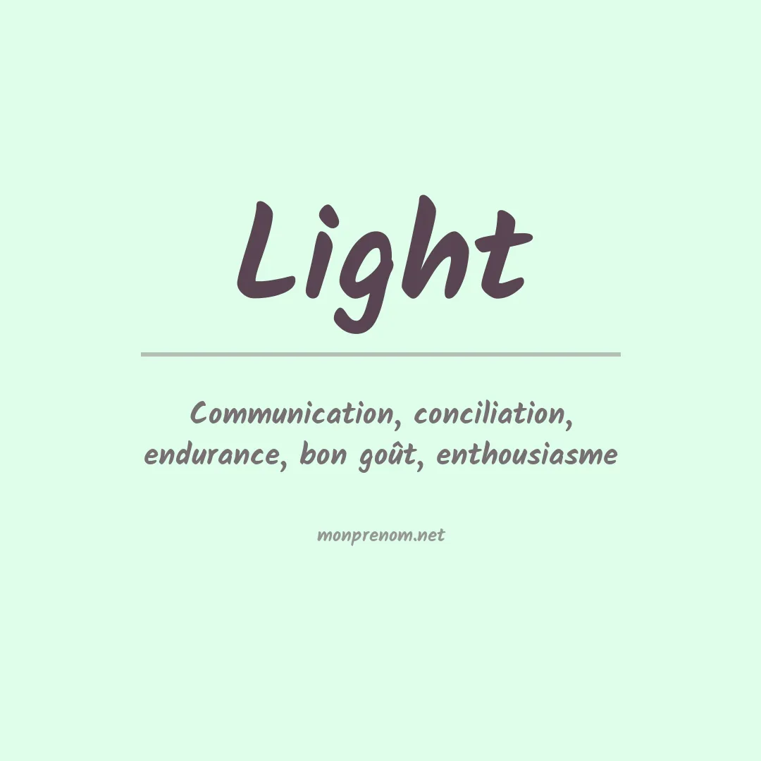 Signification du Prénom Light