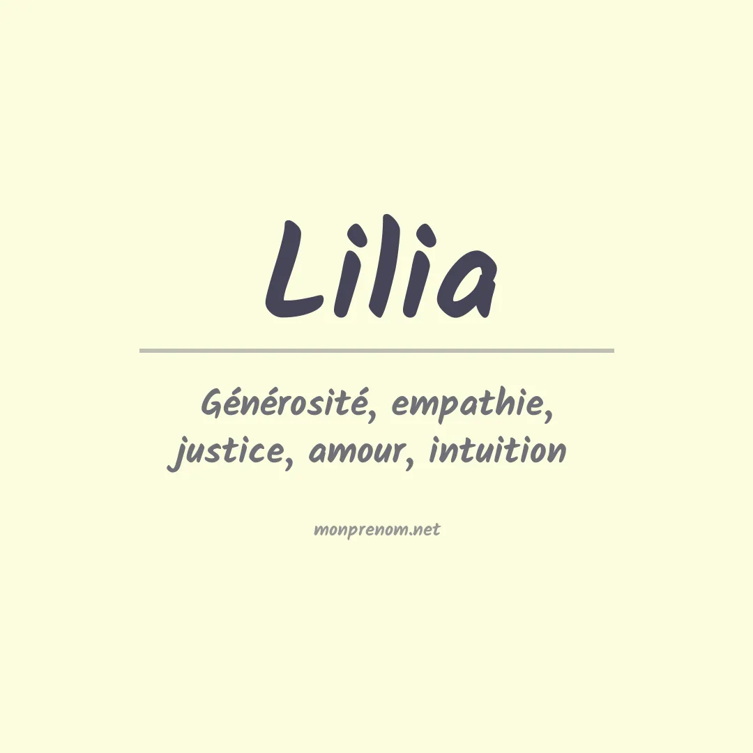 Signification du Prénom Lilia