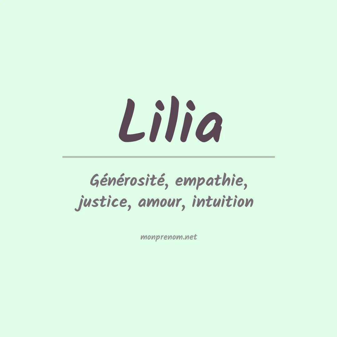 Signification Du Pr nom Lilia