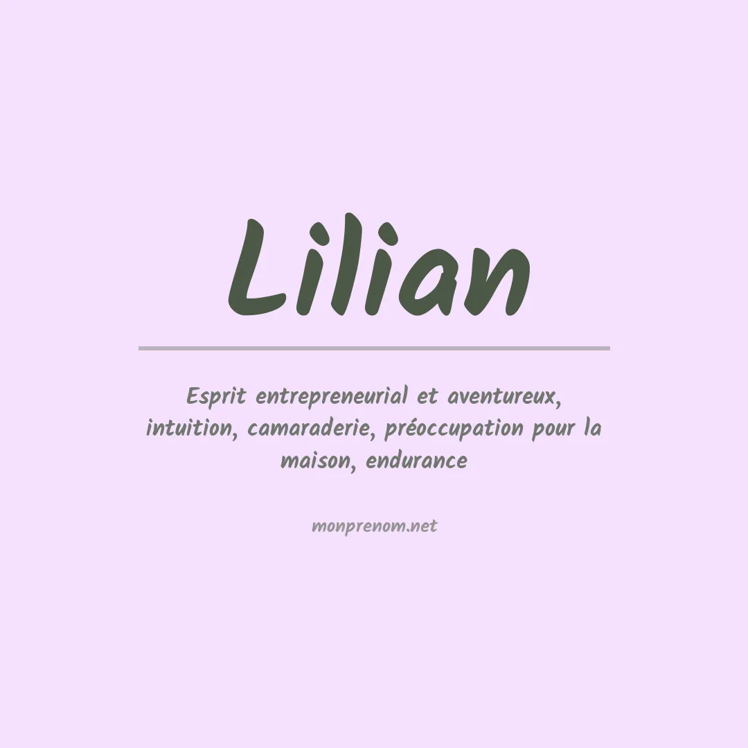Signification du Prénom Lilian