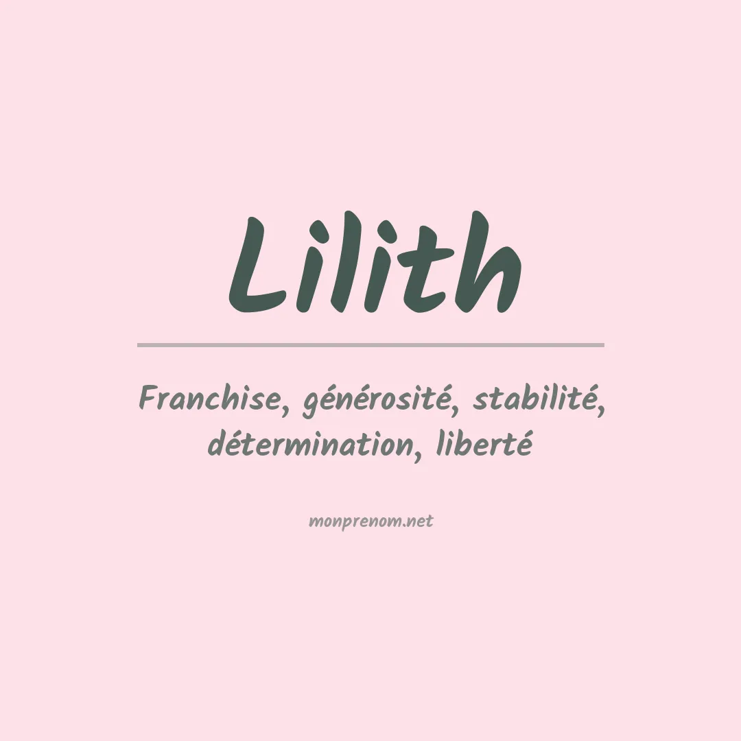 Signification du Prénom Lilith
