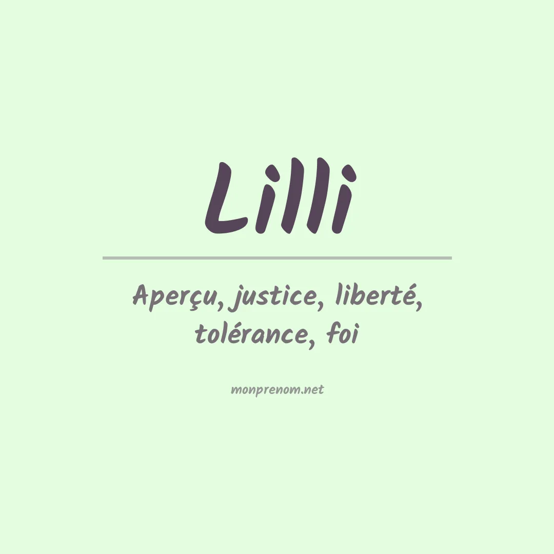 Signification du Prénom Lilli