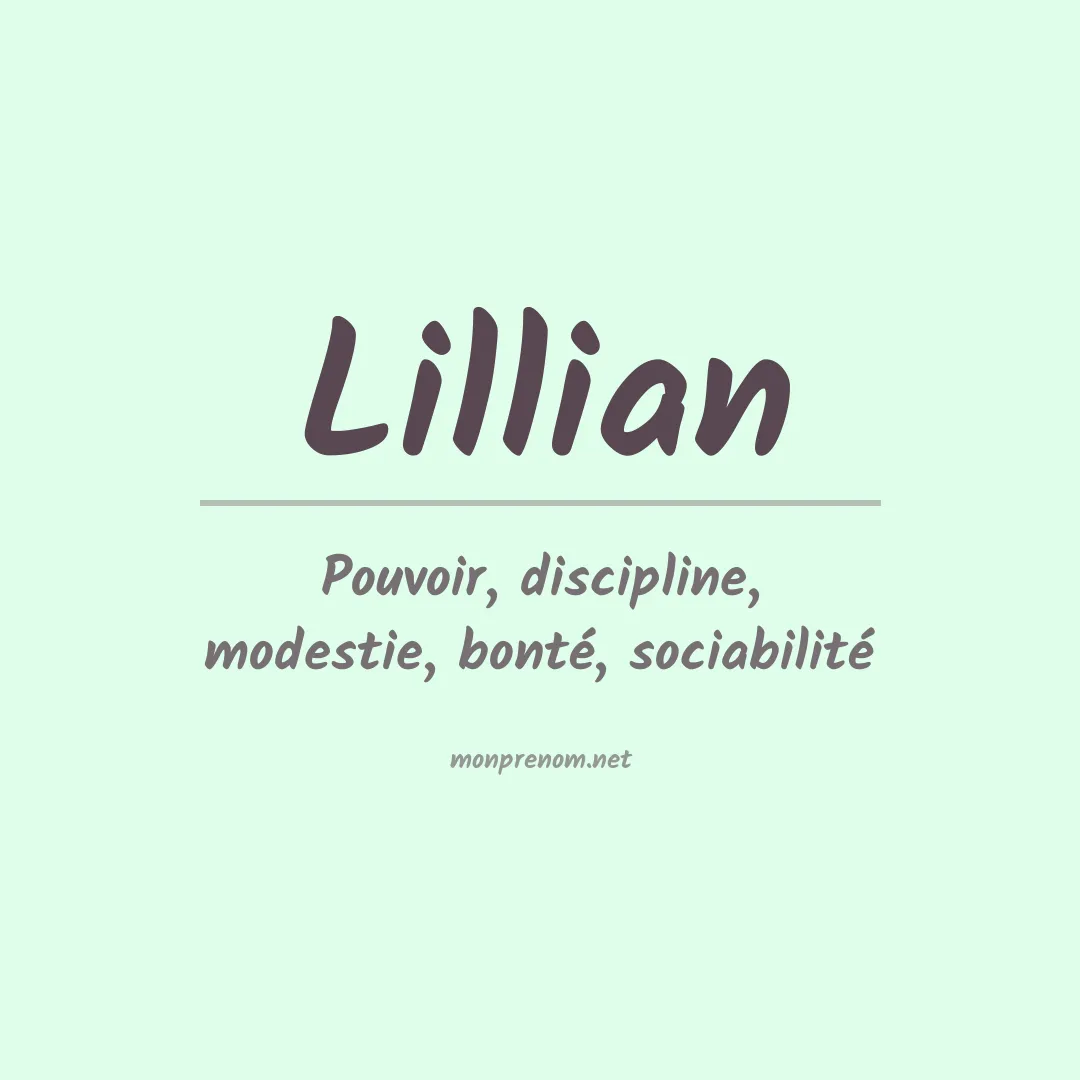 Signification du Prénom Lillian Signification du Prénom Lillian