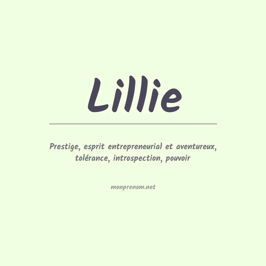 Signification du Prénom Lillie