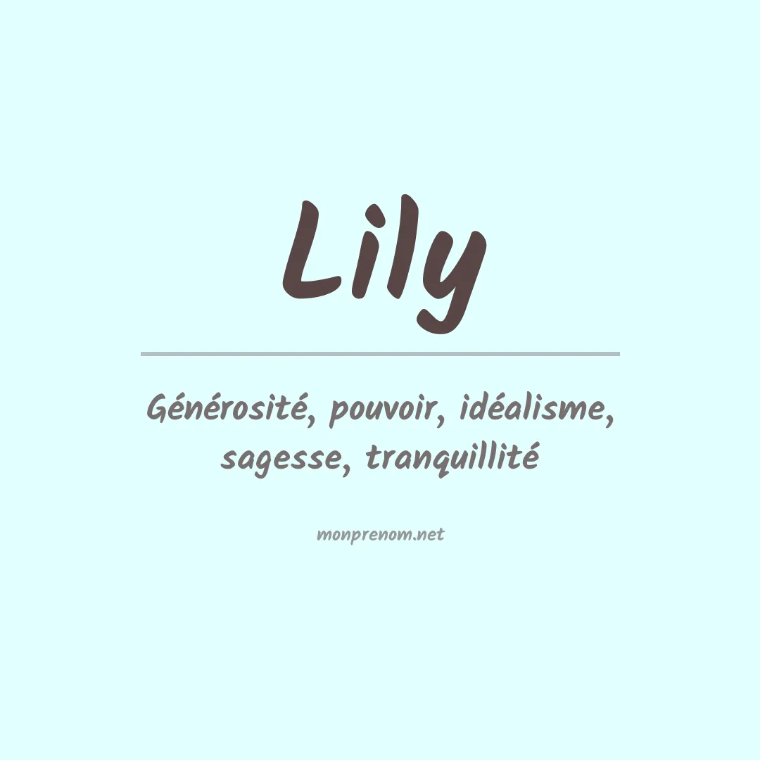 Signification du Prénom Lily