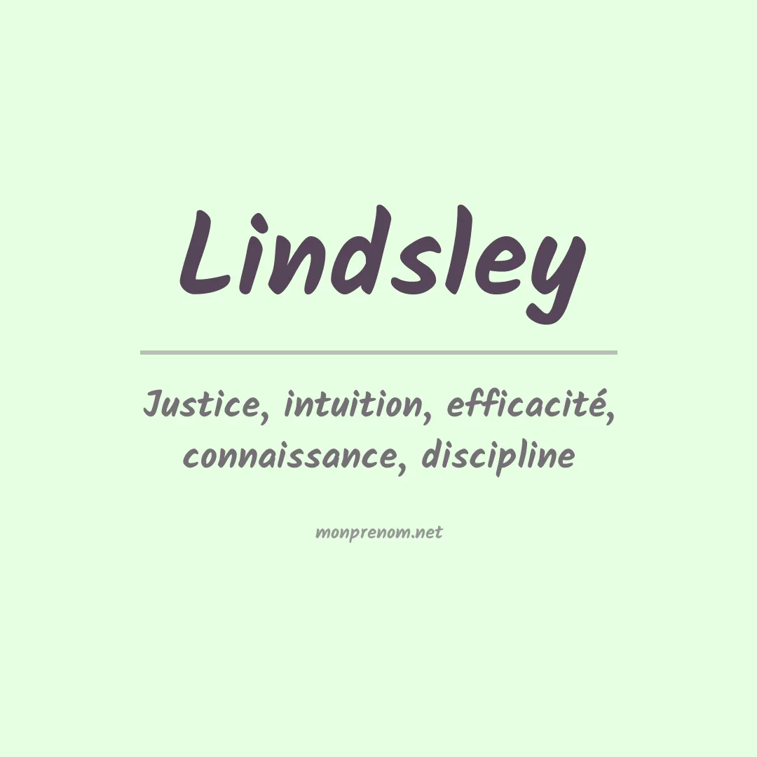 Signification du Prénom Lindsley