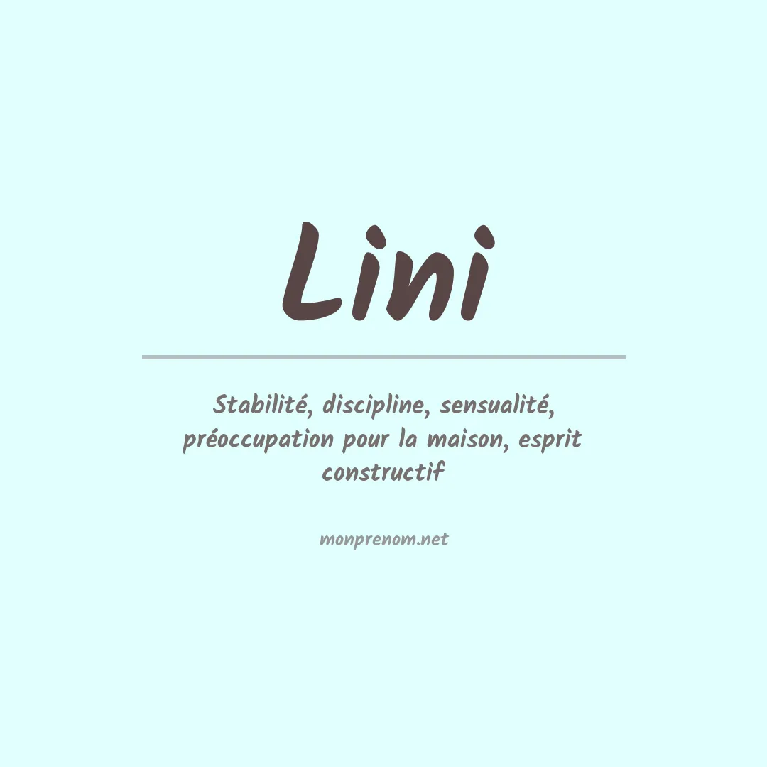 Signification du Prénom Lini Signification du Prénom Lini