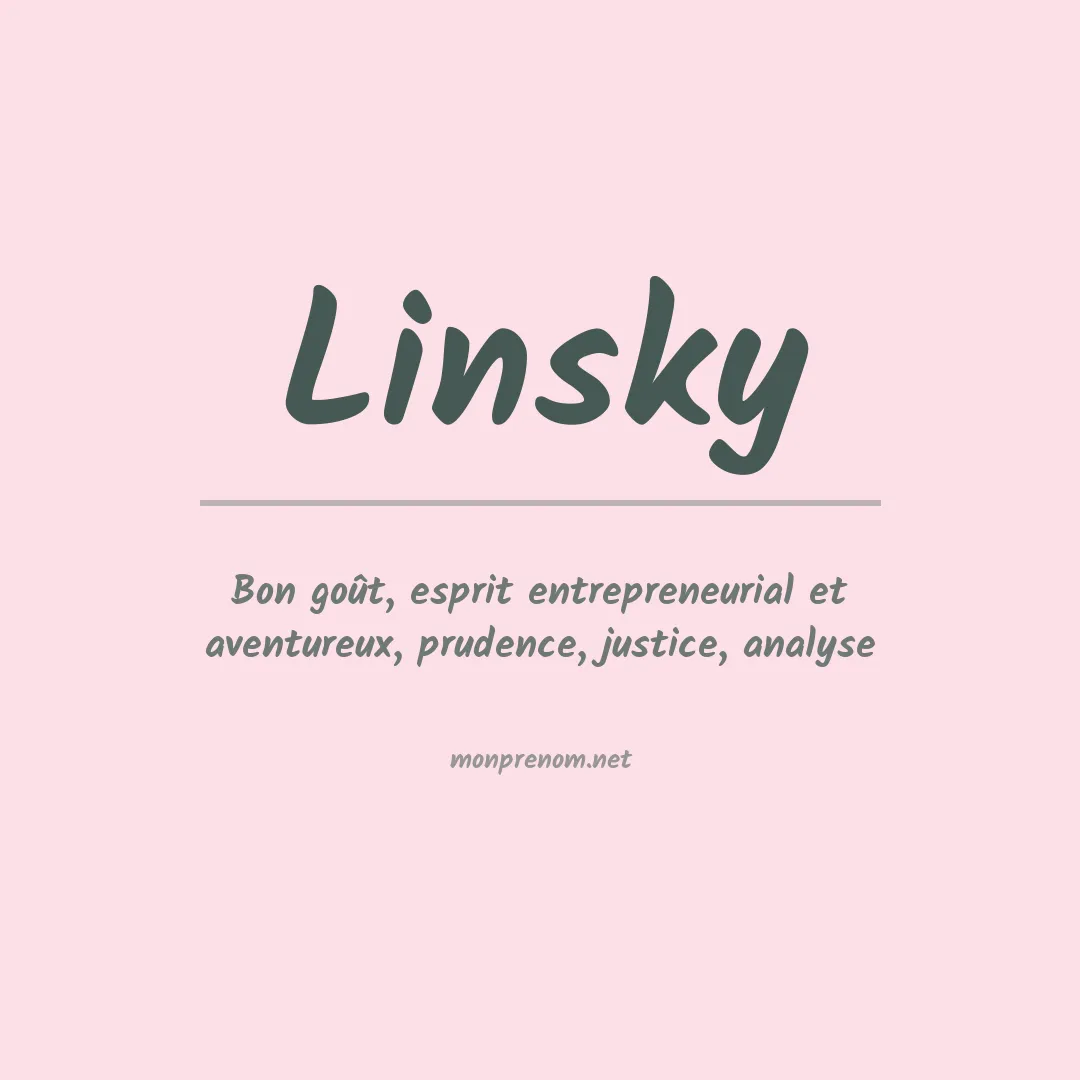 Signification du Prénom Linsky