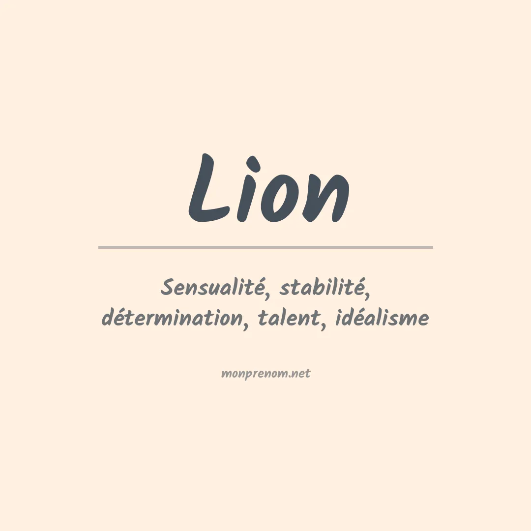 Signification du Prénom Lion