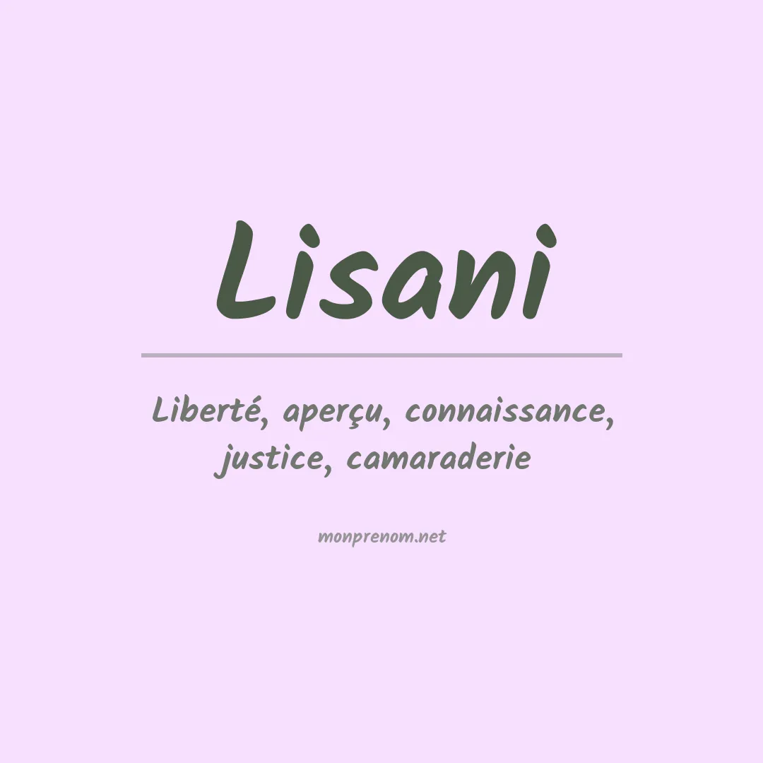 Signification du Prénom Lisani