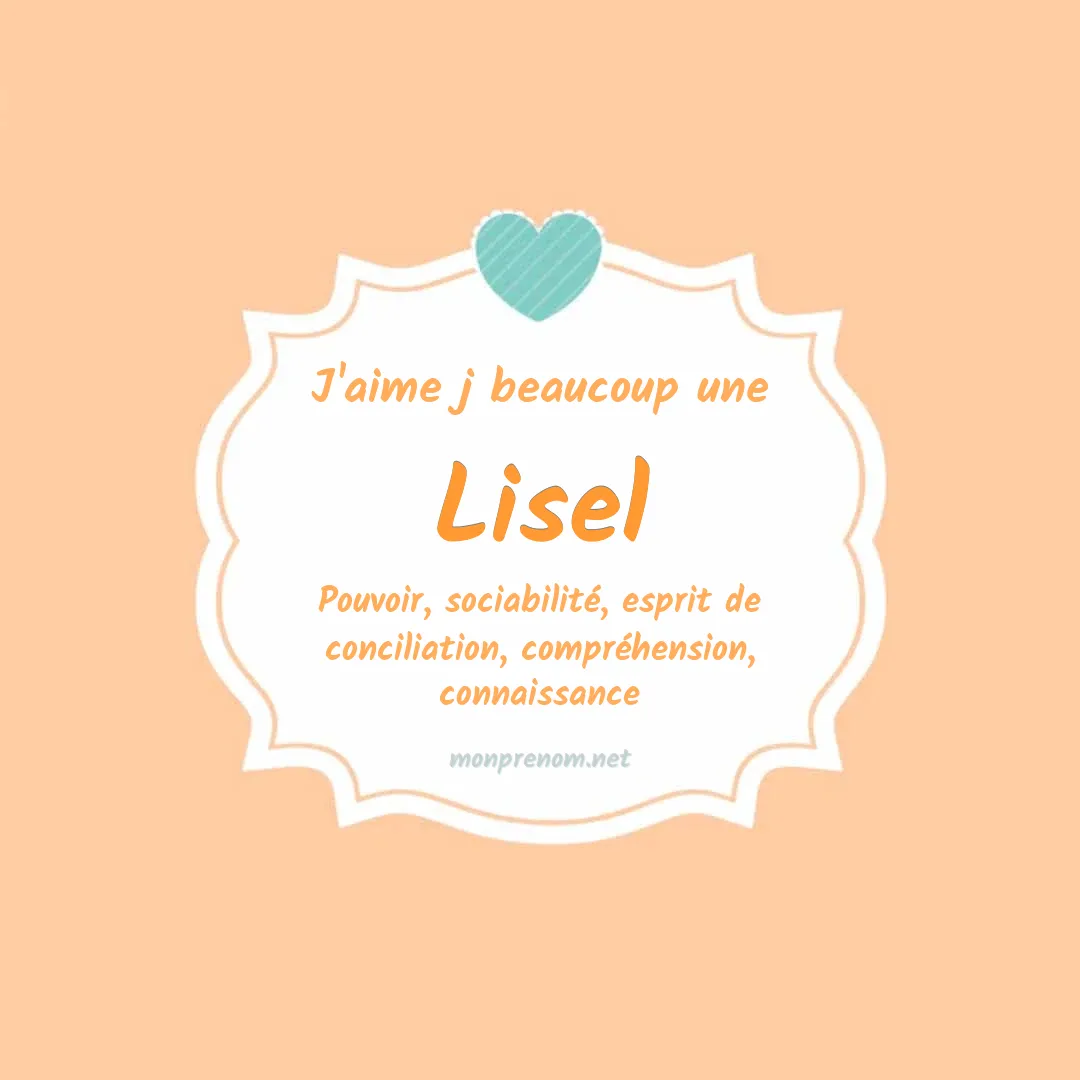 j'aime beaucoup Lisel