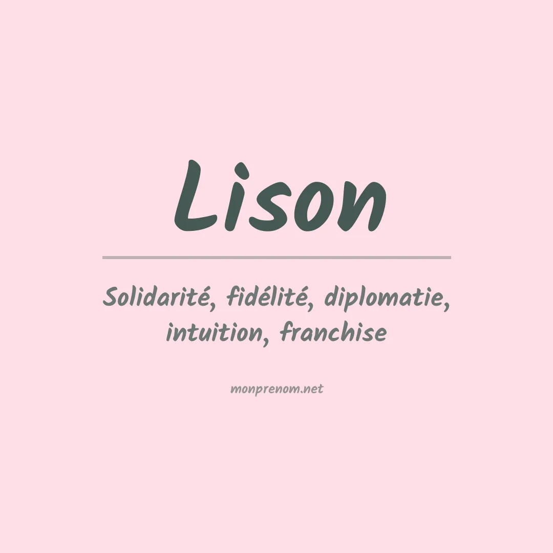 Signification du Prénom Lison
