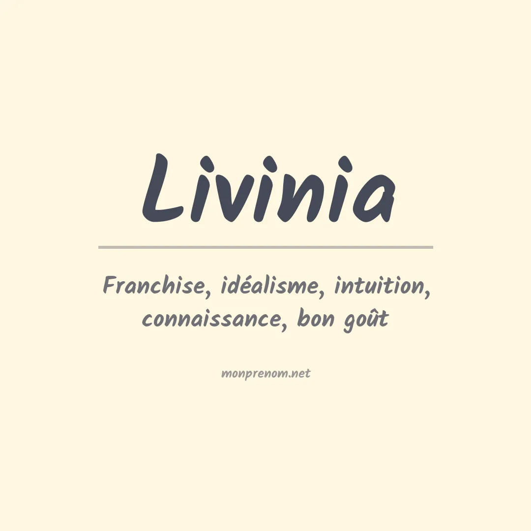 Signification du Prénom Livinia Signification du Prénom Livinia