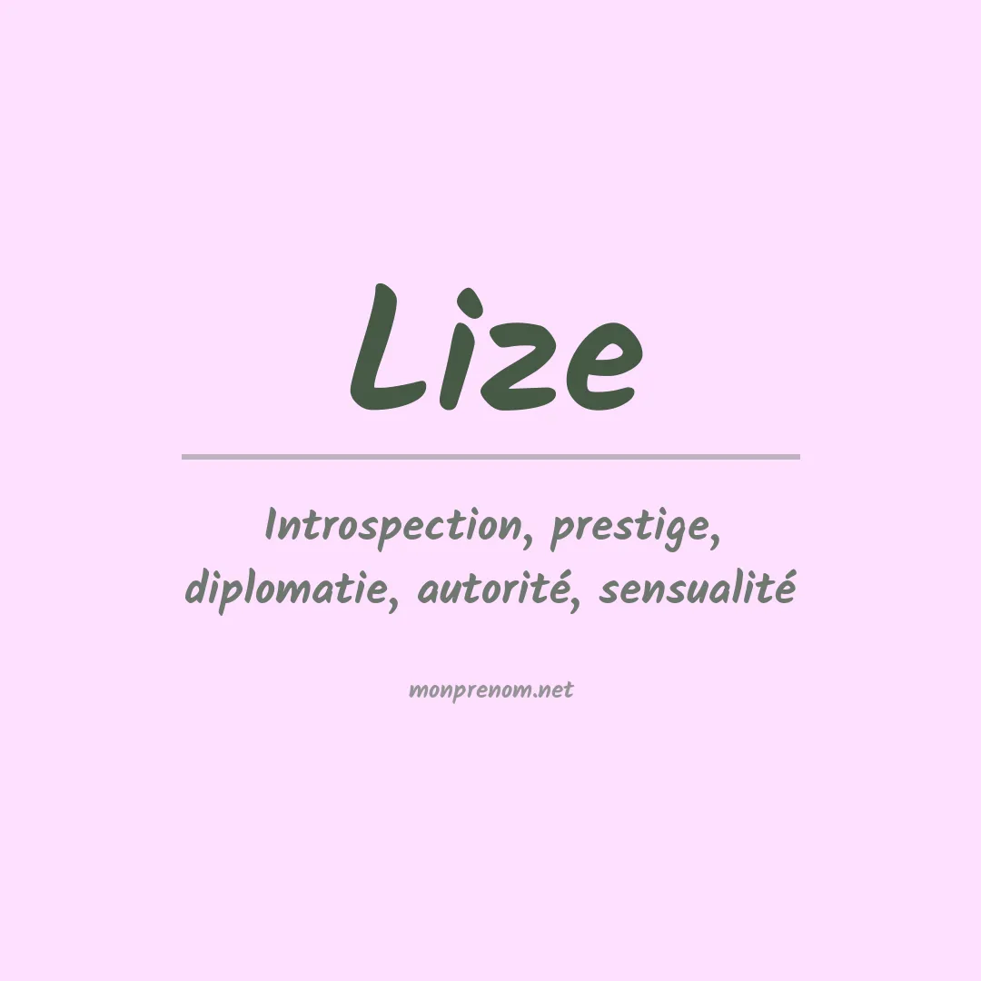 Signification du Prénom Lize