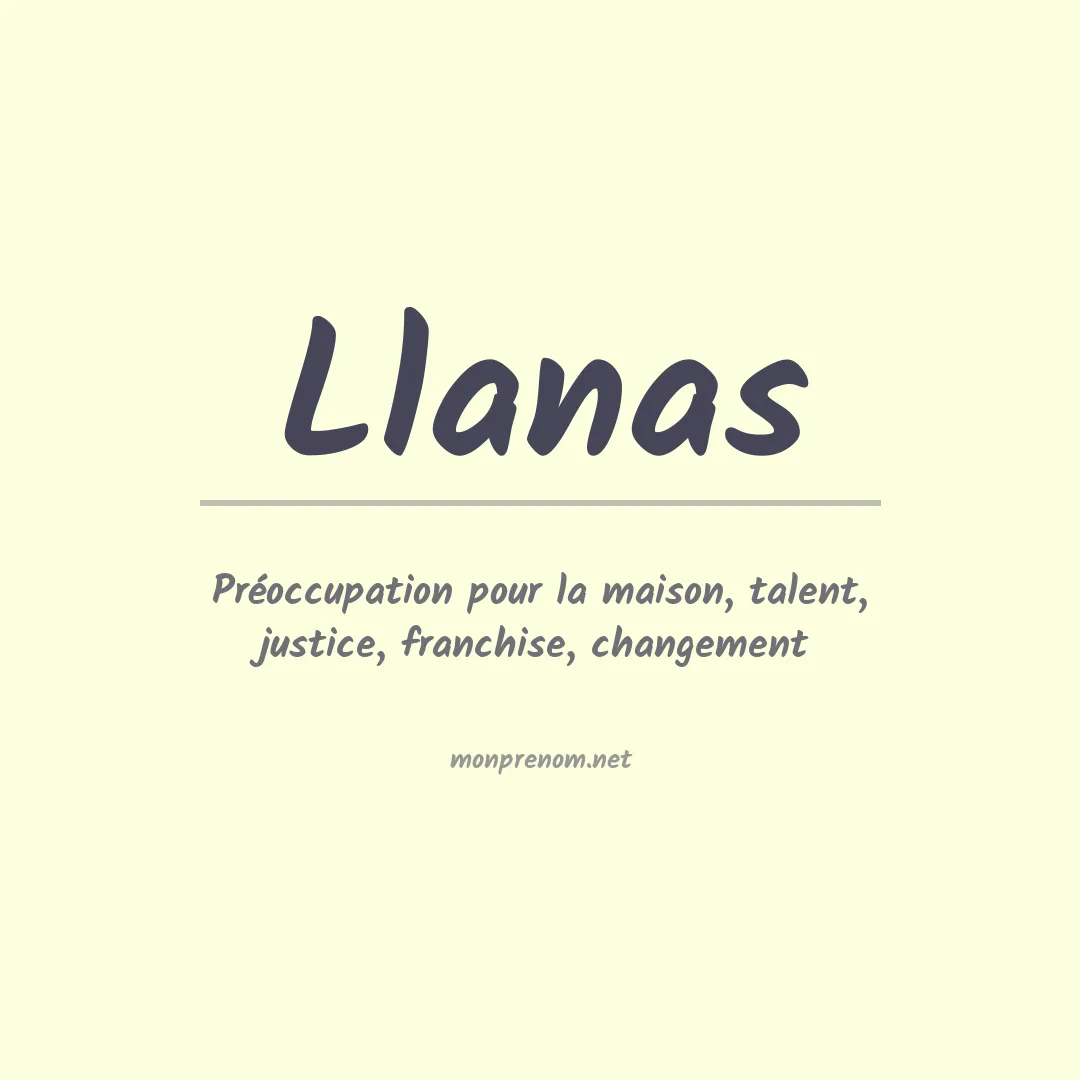 Signification du Prénom Llanas