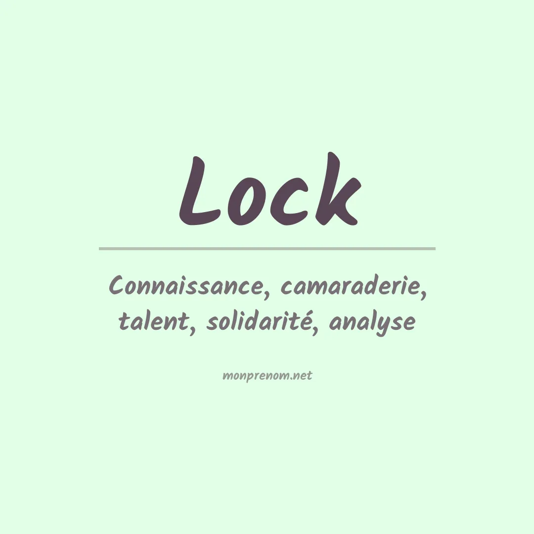 Signification du Prénom Lock