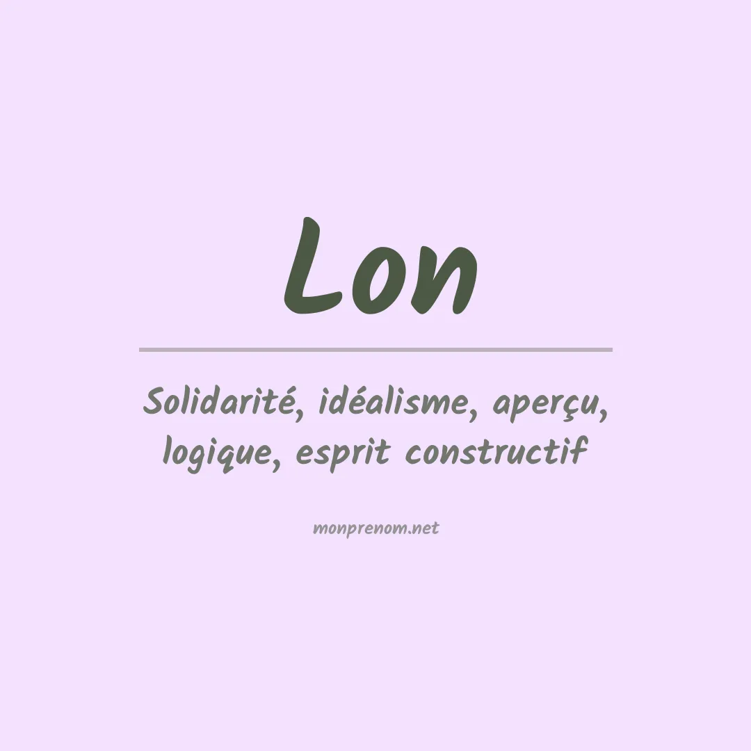 Signification du Prénom Lon