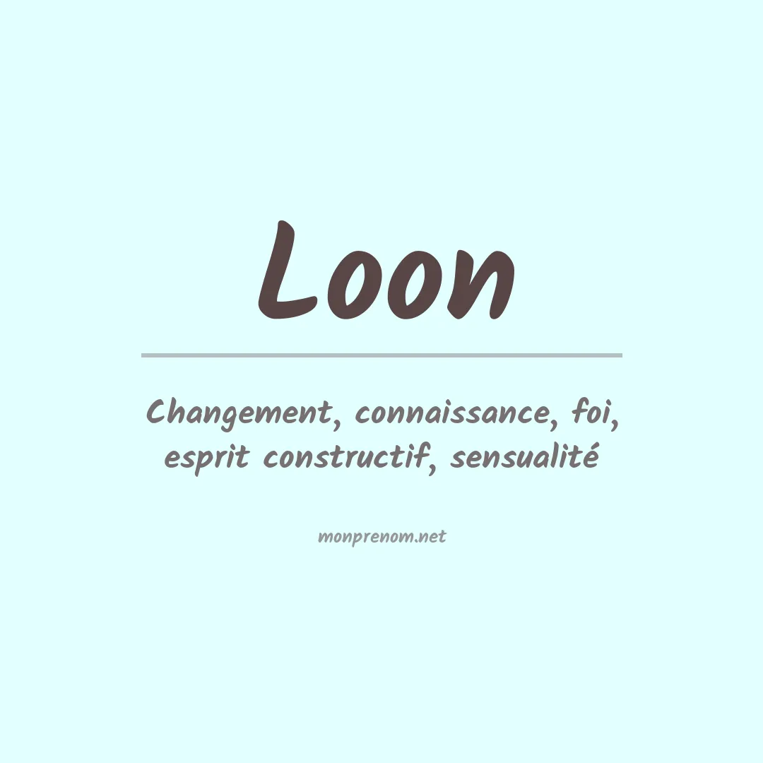 Signification du Prénom Loon Signification du Prénom Loon