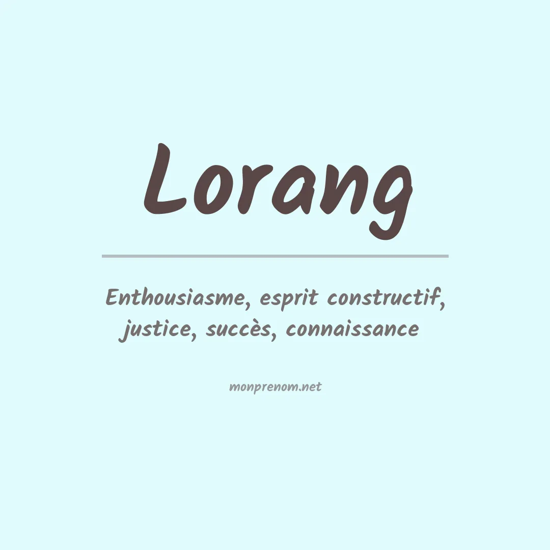 Signification du Prénom Lorang