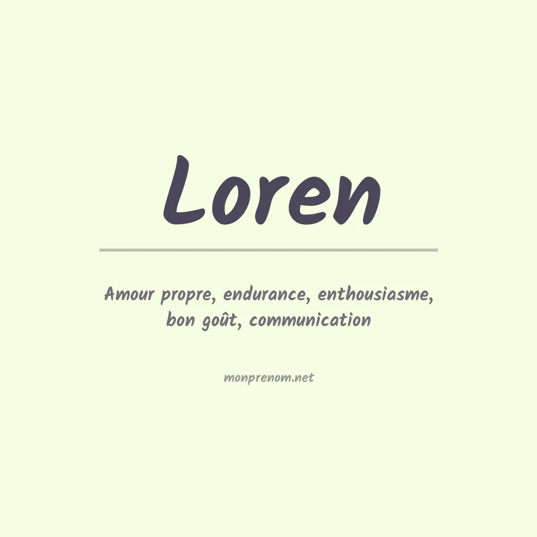 Signification du Prénom Loren