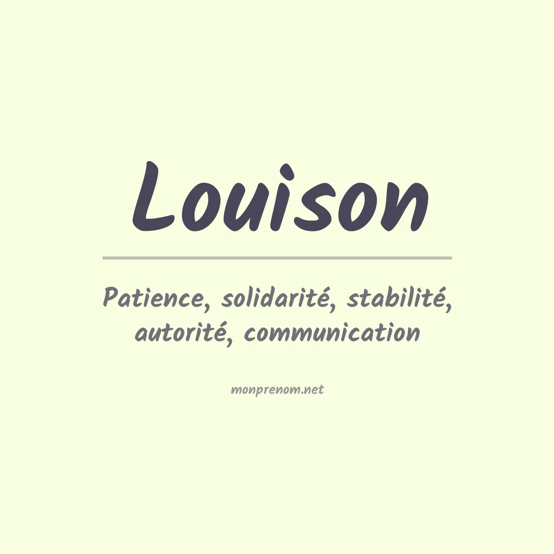 Signification du Prénom Louison